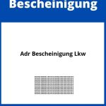 Adr Bescheinigung Lkw PDF WORD
