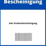 Aok Studienbescheinigung PDF WORD