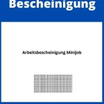 Arbeitsbescheinigung Minijob PDF WORD