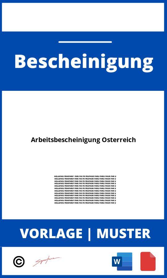 Arbeitsbescheinigung Österreich