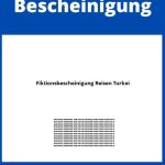 Fiktionsbescheinigung Reisen Türkei WORD PDF
