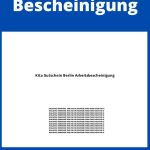 Kita Gutschein Berlin Arbeitsbescheinigung WORD PDF