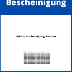 Meldebescheinigung Aachen WORD PDF