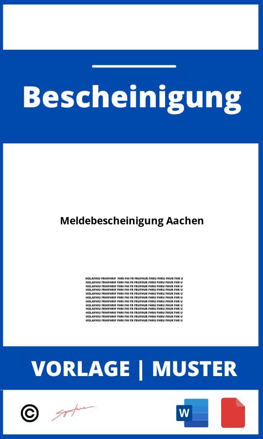 Meldebescheinigung Aachen