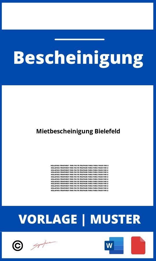 Mietbescheinigung Bielefeld