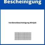 Verdienstbescheinigung Minijob PDF WORD